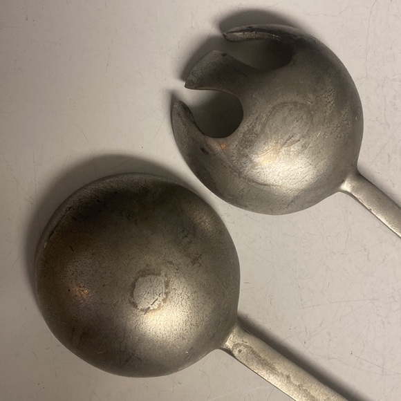 Salad Servers Aluminum Metal Leaf Fork Spoon 12.5” - Picture 8 of 13